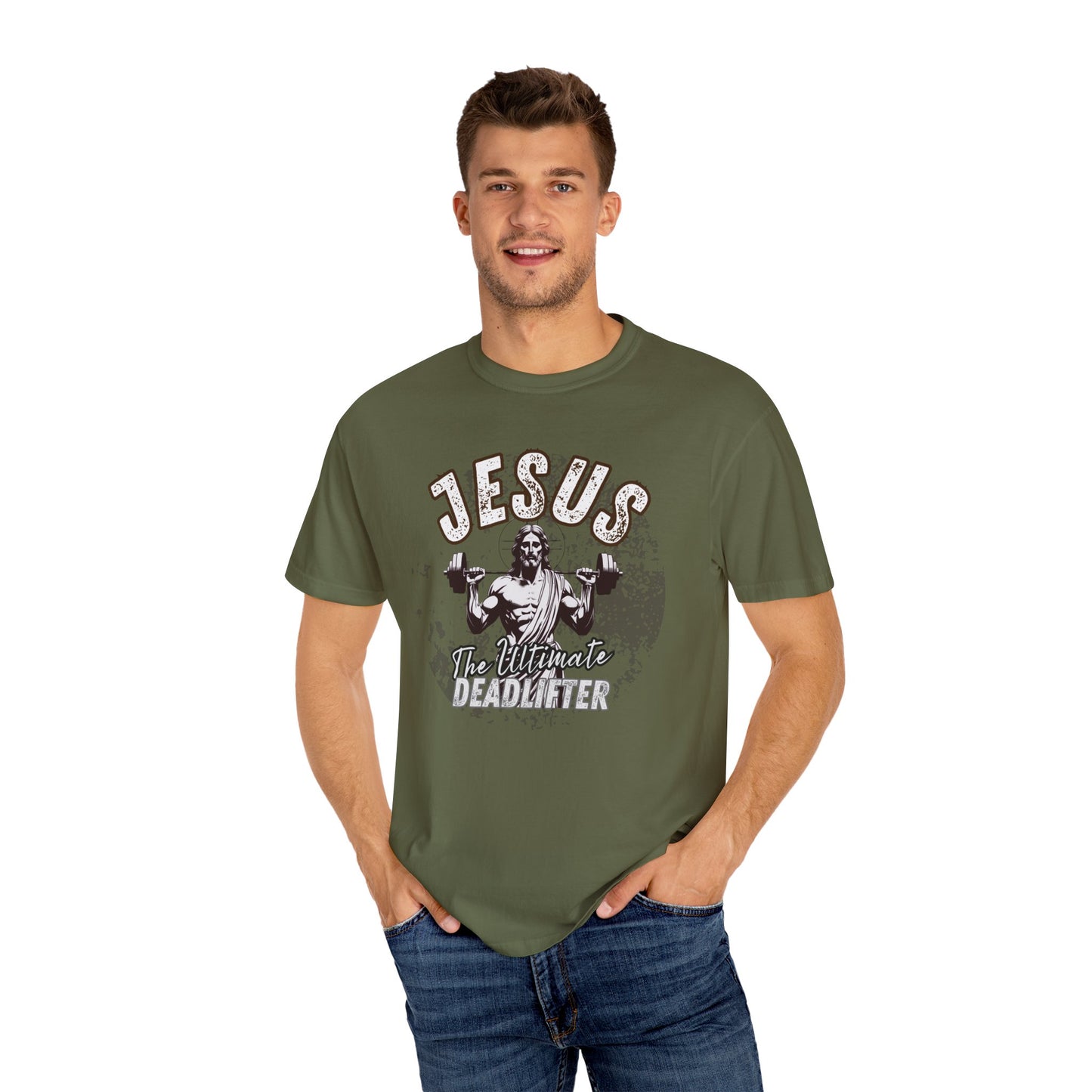 Jesus Deadlifter T-Shirt, Funny Gym Shirt, Gift for Lifters, Casual Everyday Tee, Unisex Workout Apparel