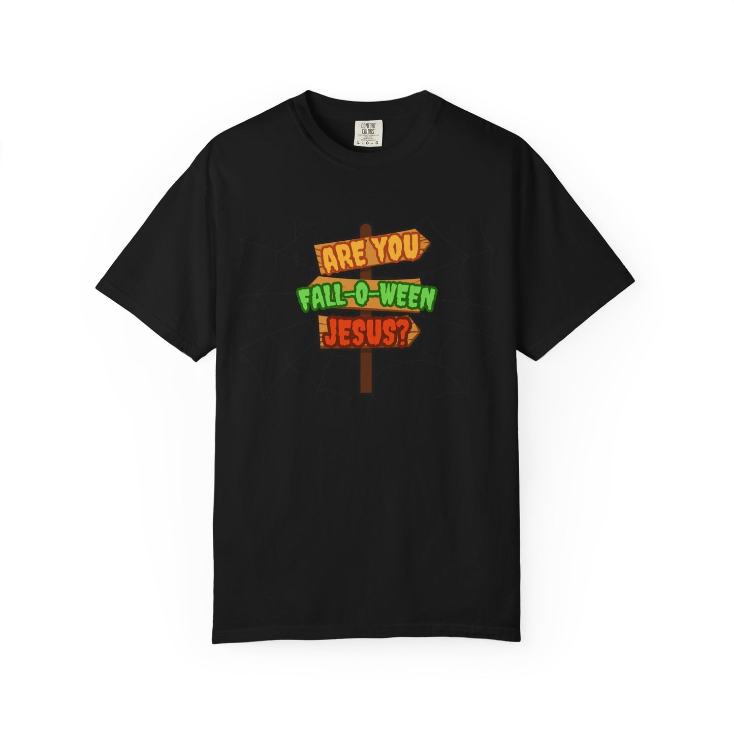 Fall-o-Ween Jesus T-shirt, Unisex Garment-Dyed Tee, Halloween T-shirt, Fall Celebration Apparel, Fun Family Outfit
