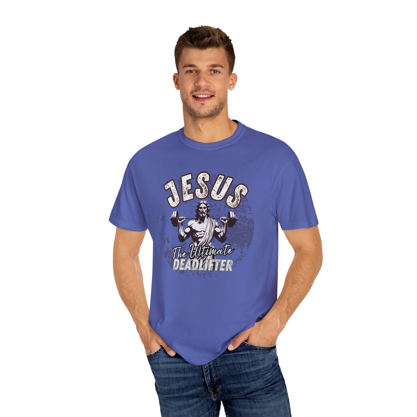 Jesus Deadlifter T-Shirt, Funny Gym Shirt, Gift for Lifters, Casual Everyday Tee, Unisex Workout Apparel
