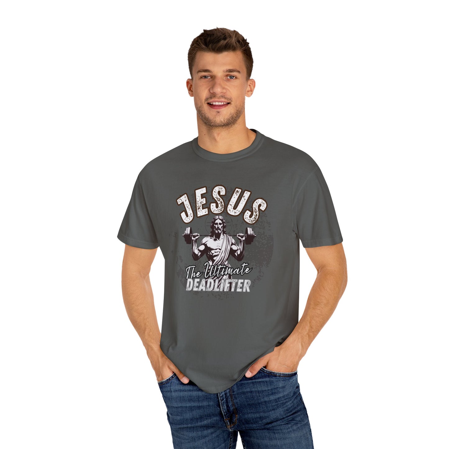 Jesus Deadlifter T-Shirt, Funny Gym Shirt, Gift for Lifters, Casual Everyday Tee, Unisex Workout Apparel
