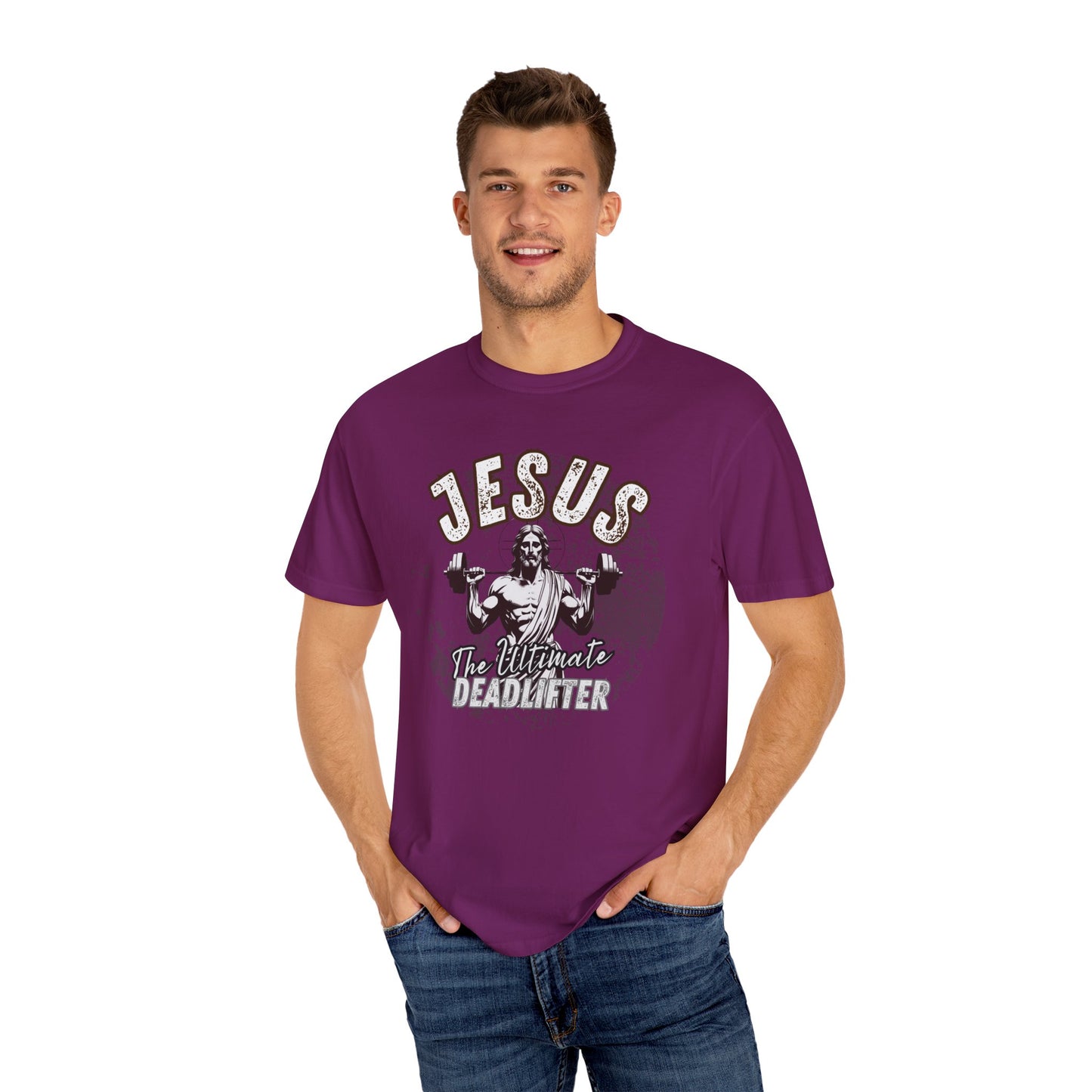 Jesus Deadlifter T-Shirt, Funny Gym Shirt, Gift for Lifters, Casual Everyday Tee, Unisex Workout Apparel