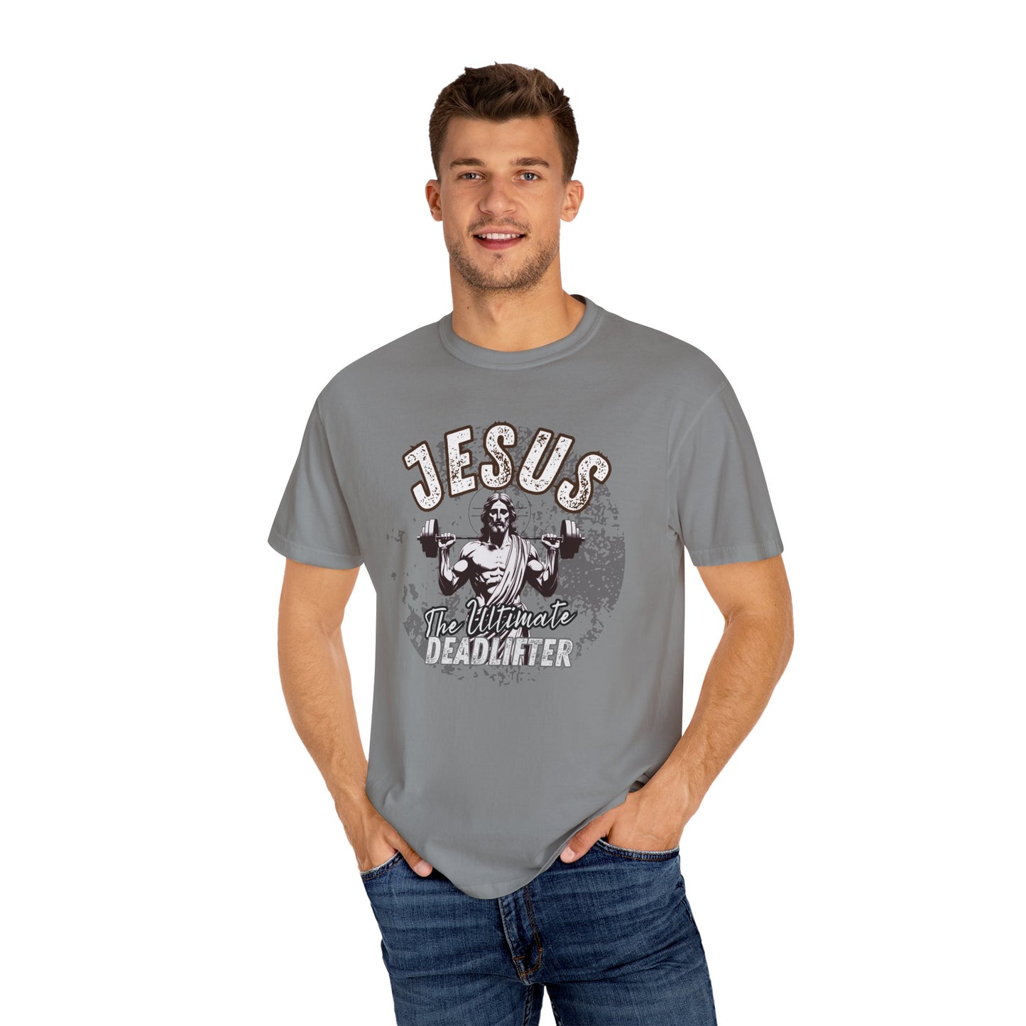 Jesus Deadlifter T-Shirt, Funny Gym Shirt, Gift for Lifters, Casual Everyday Tee, Unisex Workout Apparel