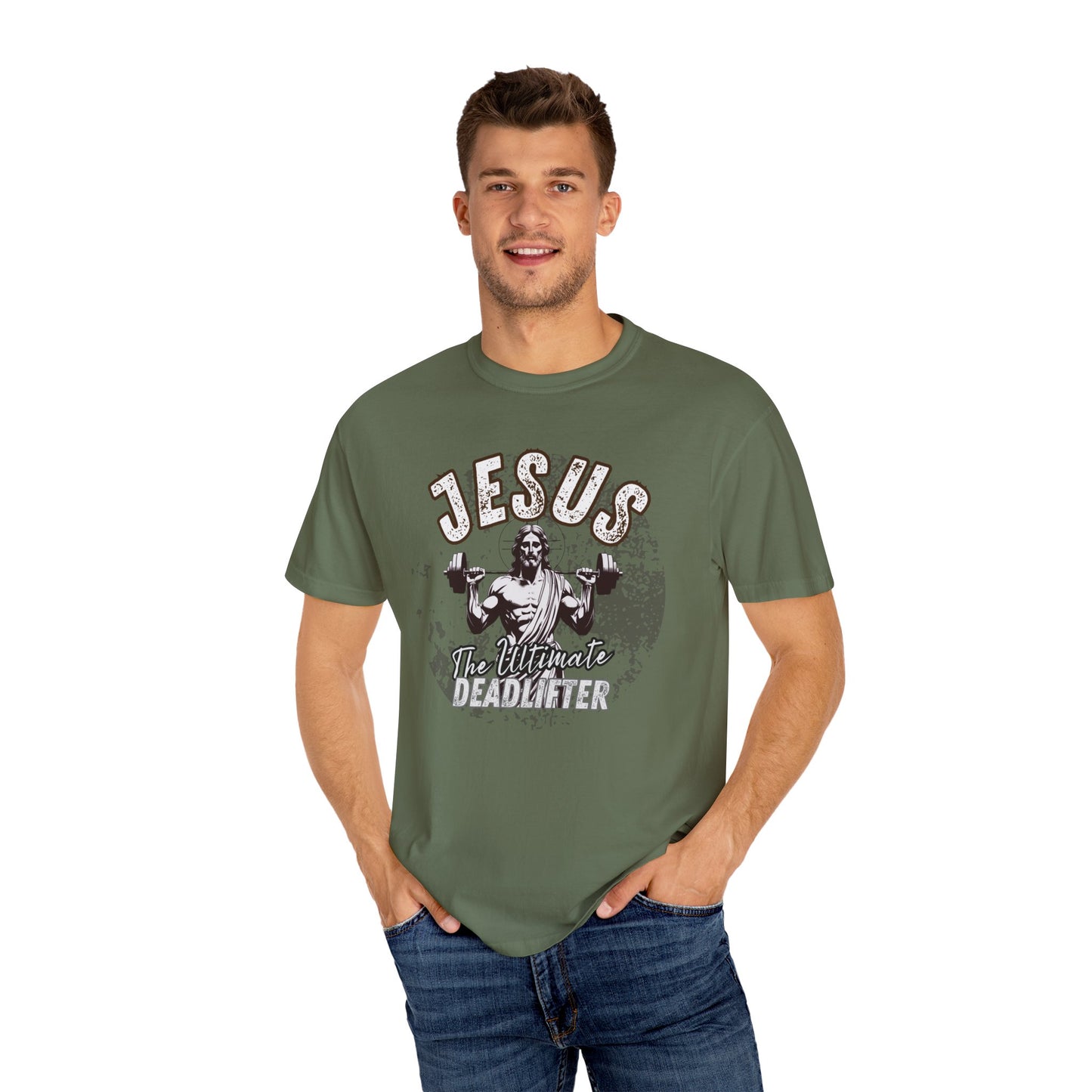 Jesus Deadlifter T-Shirt, Funny Gym Shirt, Gift for Lifters, Casual Everyday Tee, Unisex Workout Apparel