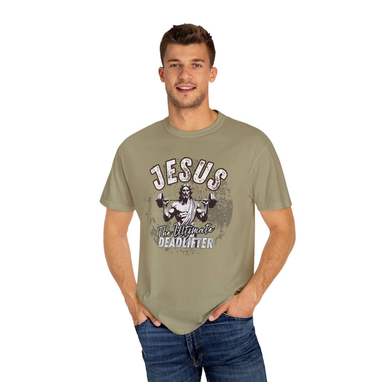 Jesus Deadlifter T-Shirt, Funny Gym Shirt, Gift for Lifters, Casual Everyday Tee, Unisex Workout Apparel