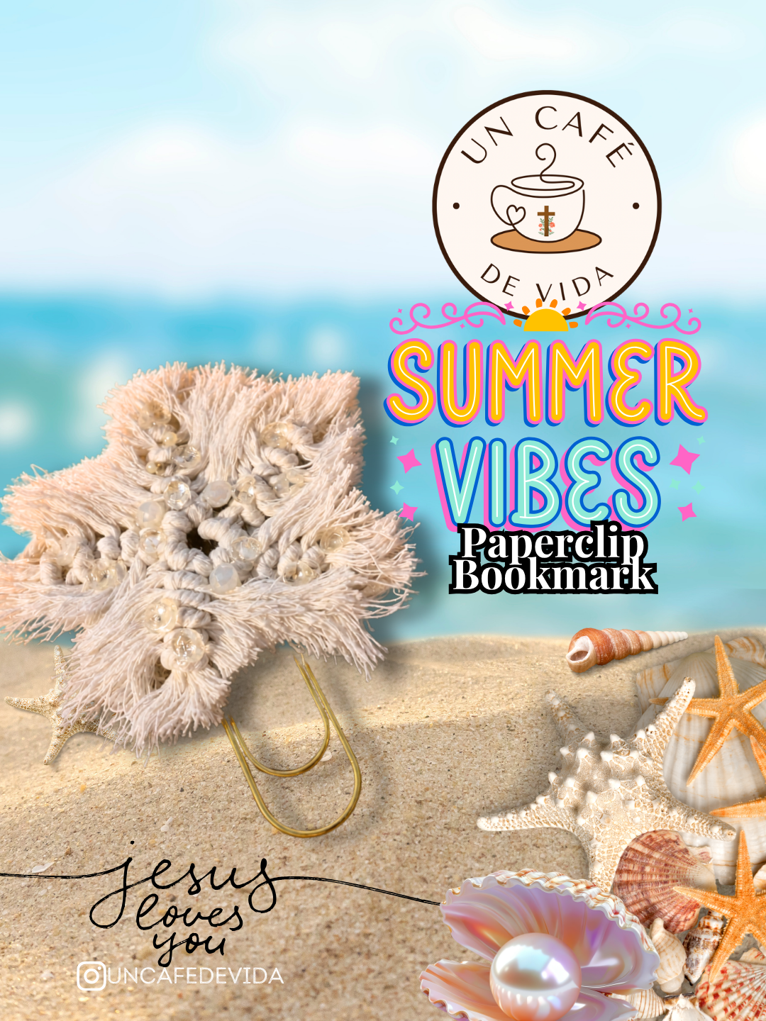 Summer Vibes Bookmarks Giant Paperclips Macrame