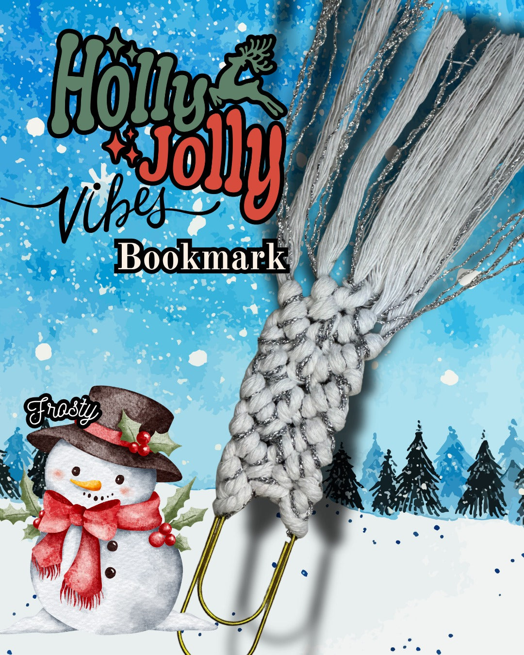 Christmas Vibes Bookmarks Giant Paperclips Macrame