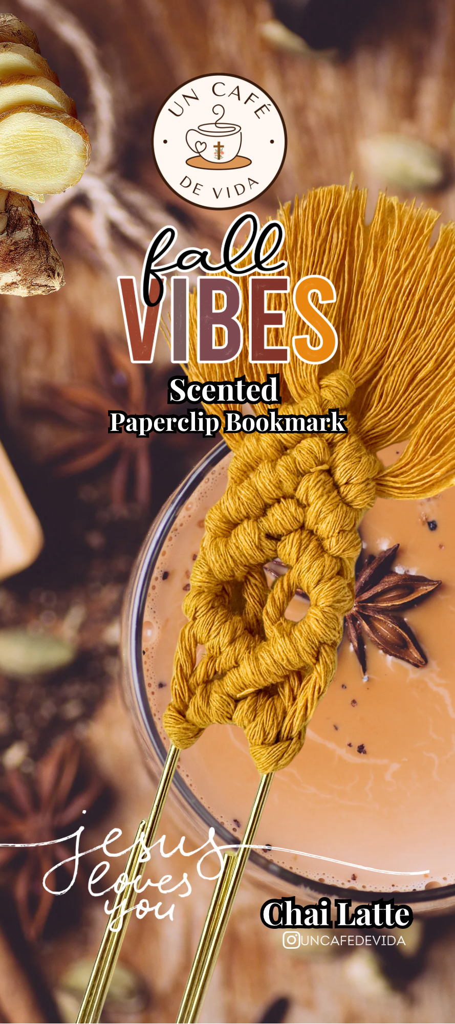 Fall Vibes scented Bookmarks Giant Paperclips Macrame