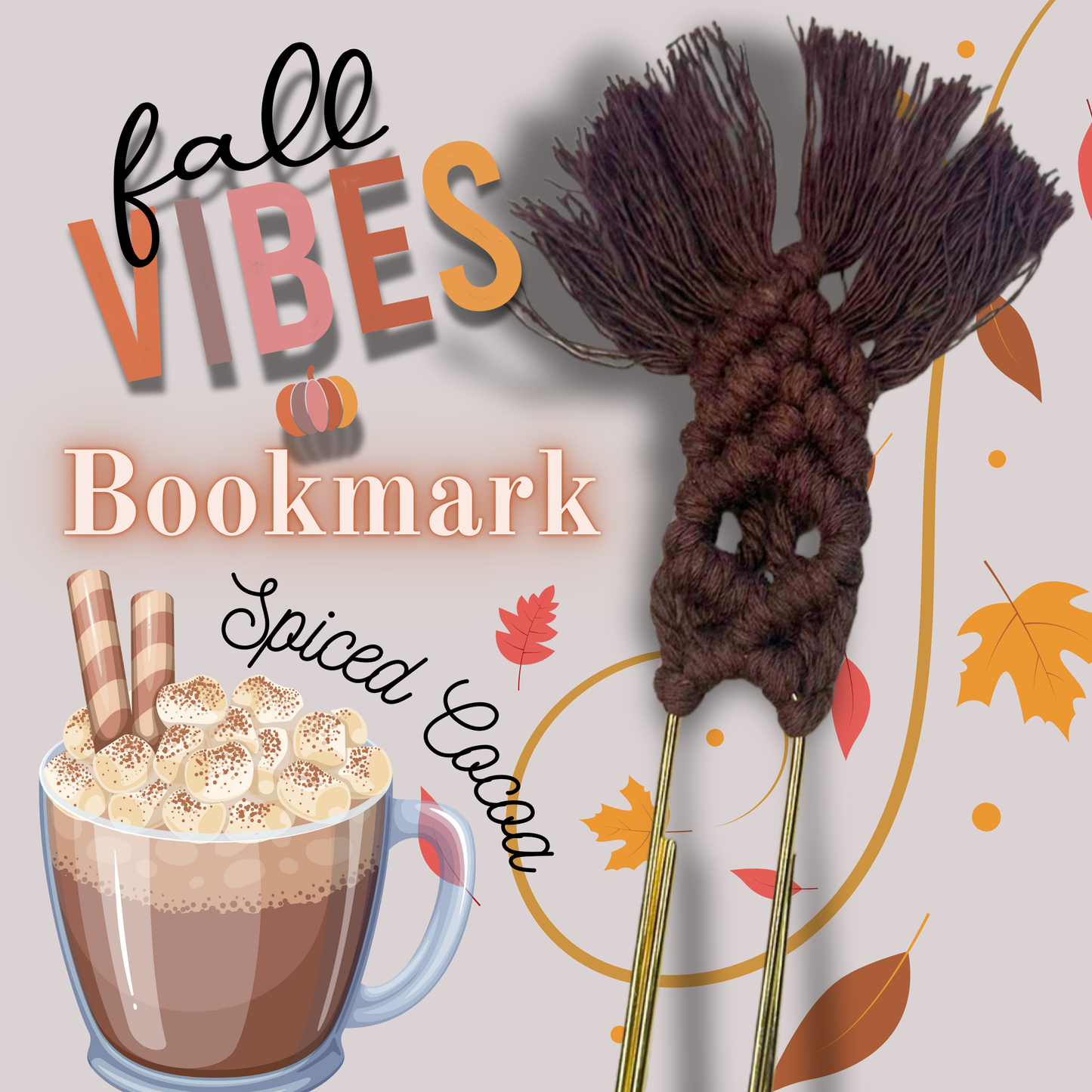 Fall Vibes Bookmarks Giant Paperclips Macrame