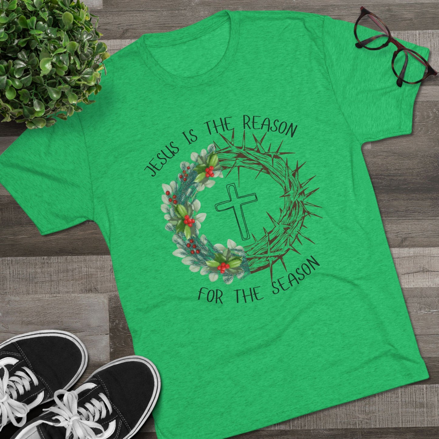 Jesus Is the Reason — Faith-Based Holiday Crew Shirt