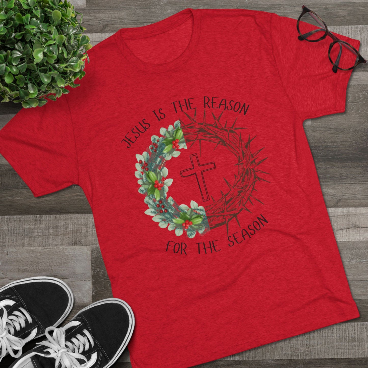 Jesus Is the Reason — Faith-Based Holiday Crew Shirt