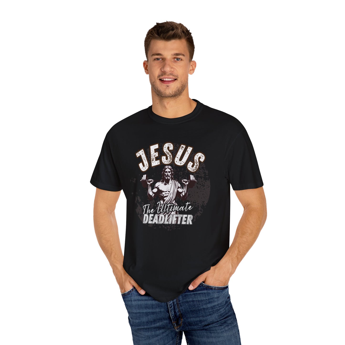 Jesus Deadlifter T-Shirt, Funny Gym Shirt, Gift for Lifters, Casual Everyday Tee, Unisex Workout Apparel