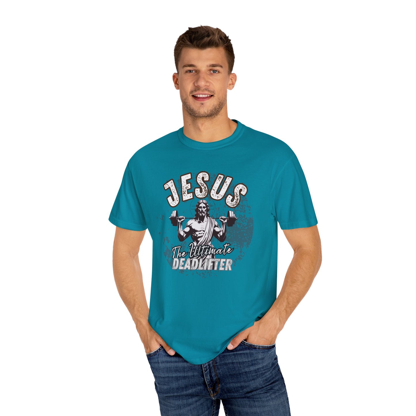 Jesus Deadlifter T-Shirt, Funny Gym Shirt, Gift for Lifters, Casual Everyday Tee, Unisex Workout Apparel