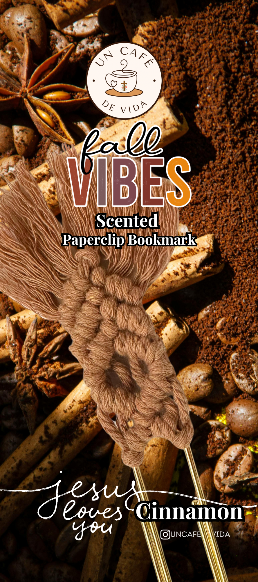 Fall Vibes  scented Bookmarks Giant Paperclips Macrame