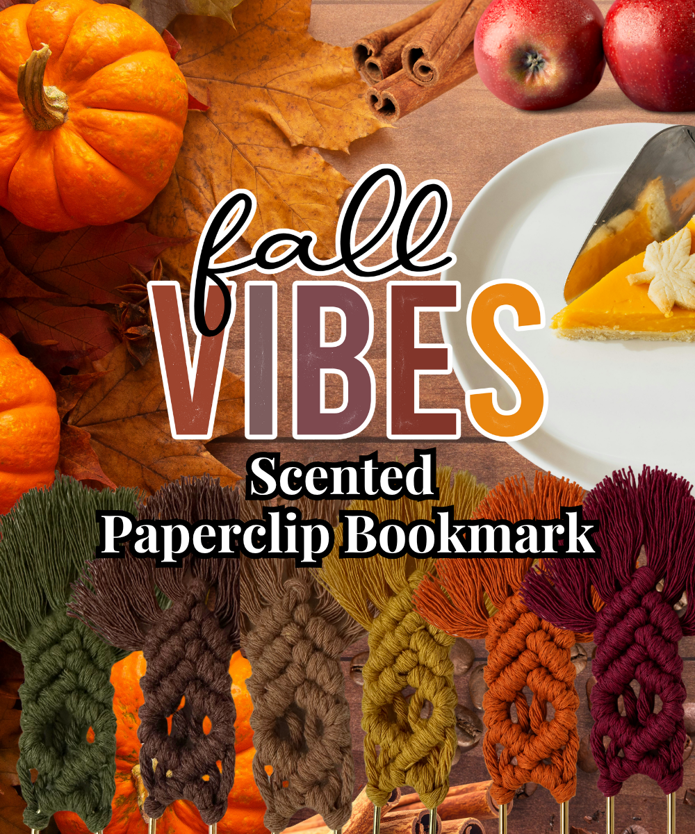 Fall Vibes  scented Bookmarks Giant Paperclips Macrame